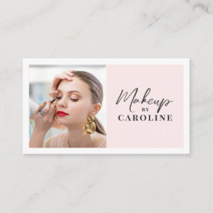 Rosa-schwarze Script-Foto-Makeup Visitenkarte