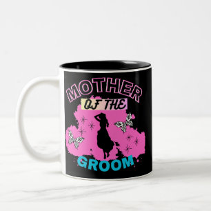 Rosa & Schwarze Silhouette Mutter des Bräutigams Zweifarbige Tasse