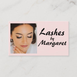 Rosa-schwarze Skript-Wimpern-Makeup Visitenkarte
