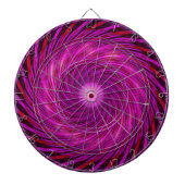 Rosa Schwarze Spirale Wave Kaleidoskop Kunst Dartscheibe (vorne)