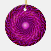 Rosa Schwarze Spirale Wave Kaleidoskop Kunst Keramik Ornament (Vorne)