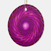 Rosa Schwarze Spirale Wave Kaleidoskop Kunst Keramik Ornament (Links)