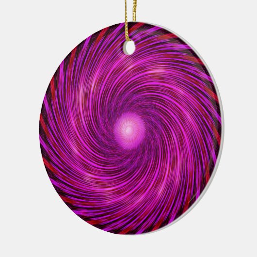 Rosa Schwarze Spirale Wave Kaleidoskop Kunst Keramik Ornament (Links)