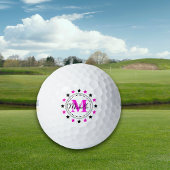 Rosa Schwarze Stangen Monogramm Golfball