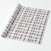 Rosa schwarze Streifen Geburtstag Geschenkpapier (Ungerollt)