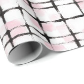 Rosa schwarze Streifen Geburtstag Geschenkpapier (Rolleneckpunkt)