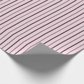 Rosa-schwarze Streifen Geschenkpapier (Ecke)