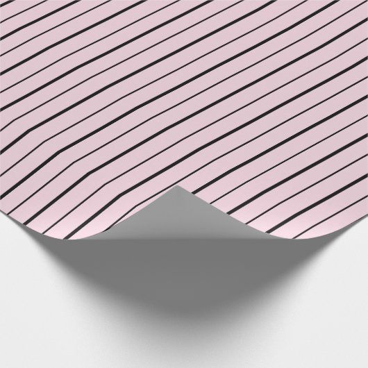 Rosa-schwarze Streifen Geschenkpapier (Ecke)