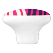 Rosa schwarze Streifen Keramikknauf (Seitenansicht)