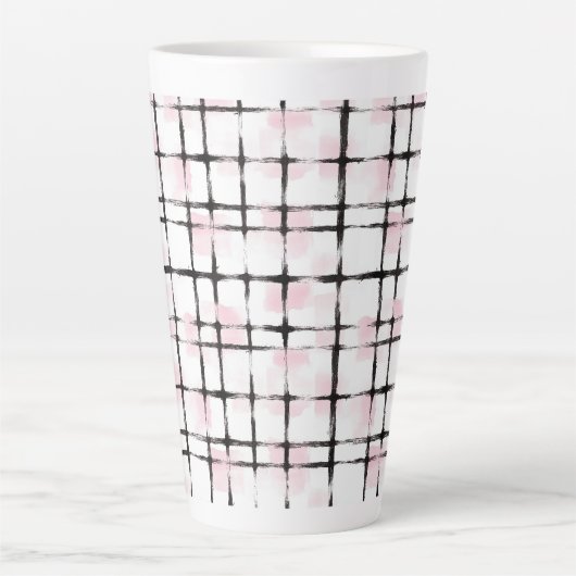 Rosa schwarze Streifen Milchtasse (Vorderseite)