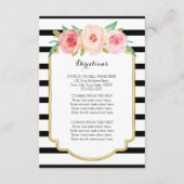 Rosa schwarze Streifen mit Hochzeitsrichtung einfü Begleitkarte (Vorderseite)