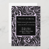 Rosa-schwarze Swirl-Hochzeit Einladung (Vorne/Hinten)