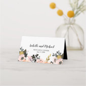 Rosa, schwarze und goldene Probe Abendessen Platzk Platzkarte (Rückseite)