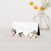 Rosa, schwarze und goldene Probe Abendessen Platzk Platzkarte (Vorderseite)