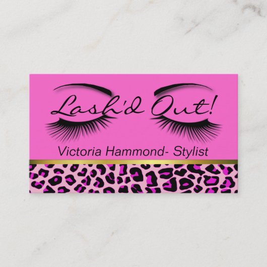 Rosa, Schwarze und GoldWimper-Visitenkarte Visitenkarte (Vorderseite)