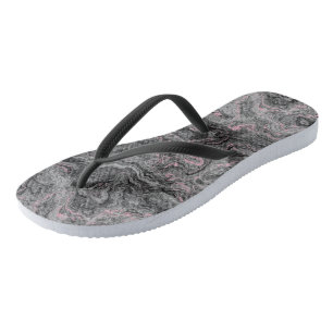 rosa, schwarze und graue Marmorwirbel-Abstraktion Badesandalen