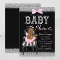 Rosa, schwarze und silberne ethnische Babyparty fü