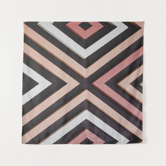 Rosa, schwarze und weiße Wand Wandteppich (Vorderseite (Horizontal))