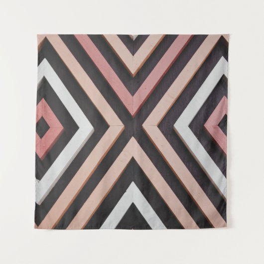 Rosa, schwarze und weiße Wand Wandteppich (Vorderseite)