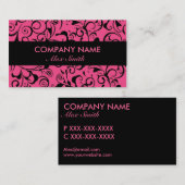 Rosa schwarze visitenkarte (Vorne/Hinten)