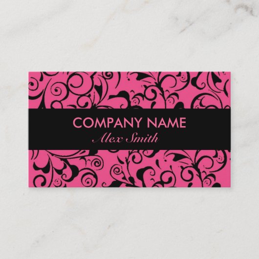 Rosa schwarze visitenkarte (Vorderseite)
