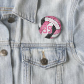 rosa schwarze Volleyballmannschaft Button (Beispiel)