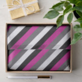 Rosa, schwarze, weiße und graue Streifen Seidenpapier (Geschenk)