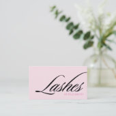 Rosa-schwarze Wimpern mit Script-Schrift Visitenkarte (Stehend Vorderseite)