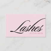 Rosa-schwarze Wimpern mit Script-Schrift Visitenkarte (Vorderseite)