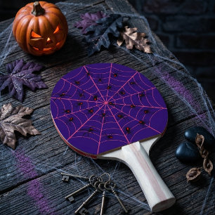 Rosa Schwarze Witwe Spinne Web Kunst Halloween-Mus Tischtennis Schläger