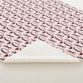 Rosa schwarze XOXO-Herzen Sherpadecke (3/4)
