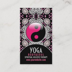 Rosa schwarze YinYang Yoga-Balancen-Visitenkarten Visitenkarte