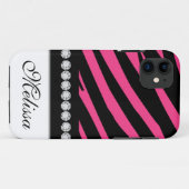 Rosa schwarze Zebra-Druck iPhone 5 Case-Mate Hülle (Rückseite (Horizontal))