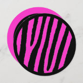 Rosa schwarze Zebra, süß 16 Party Einladungen (Vorne/Hinten)