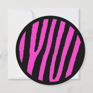 Rosa schwarze Zebra, süß 16 Party Einladungen