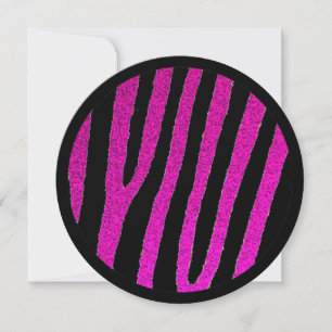 Rosa schwarze Zebra, süße 16 Kreise Einladungen