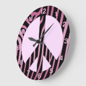 Rosa schwarze Zebra-Wand-Uhr Große Wanduhr (Winkel)