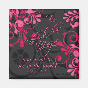 Rosa schwarzer abstrakter Inspirational mit Magnet