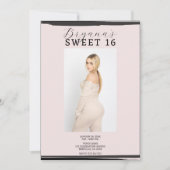 Rosa & Schwarzer Bilderrahmen Trendig Modern Sweet Einladung (Vorderseite)
