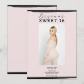 Rosa & Schwarzer Bilderrahmen Trendig Modern Sweet Einladung (Vorne/Hinten)