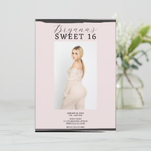 Rosa & Schwarzer Bilderrahmen Trendig Modern Sweet Einladung