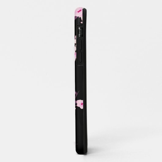 Rosa Schwarzer Blumenkrebs Monogramm Case-Mate iPhone Hülle (Hinten/Links)
