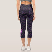 Rosa Schwarzer Drache Scales Rosa Drache Capri Leggings (Rückseite)