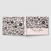 Rosa | Schwarzer Florenhals Gästebuch (Voll)