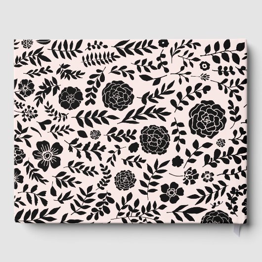 Rosa | Schwarzer Florenhals Gästebuch (Rückseite)