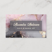 Rosa Schwarzer Glitzer Agate Beauty Salon Visitenkarte (Vorderseite)