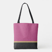Rosa Schwarzer Glitzer Name Monogram Personalisier Tasche (Rückseite)