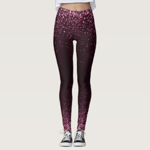 Rosa Schwarzer Glitzer Sparkle Girly Stilvoll Leggings