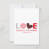 Rosa Schwarzer Herzbrief Liebe SAVE die Daten Save The Date (Vorderseite)