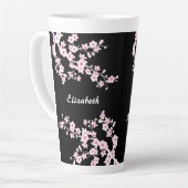 Rosa Schwarzer Kirschblossom Monogramm  Milchtasse (Linke Ecke)